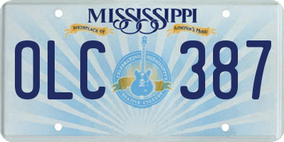 MS license plate OLC387