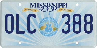MS license plate OLC388