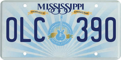 MS license plate OLC390