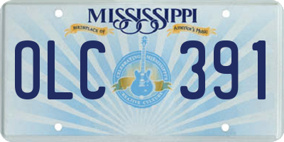 MS license plate OLC391