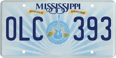 MS license plate OLC393