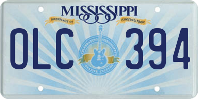 MS license plate OLC394