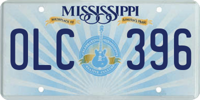 MS license plate OLC396