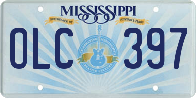 MS license plate OLC397