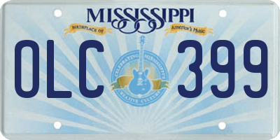 MS license plate OLC399
