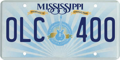 MS license plate OLC400