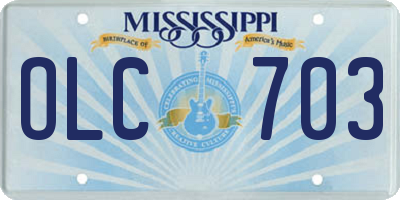 MS license plate OLC703