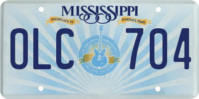 MS license plate OLC704