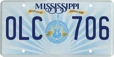 MS license plate OLC706