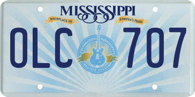 MS license plate OLC707