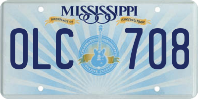 MS license plate OLC708