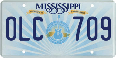 MS license plate OLC709