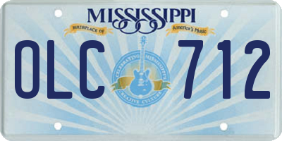 MS license plate OLC712