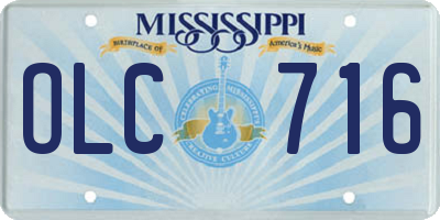MS license plate OLC716
