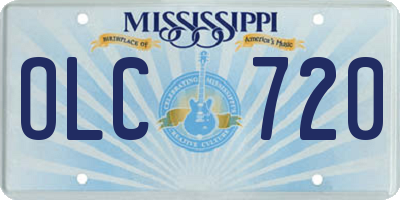 MS license plate OLC720