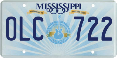 MS license plate OLC722