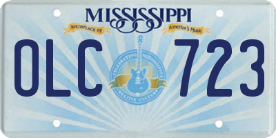 MS license plate OLC723