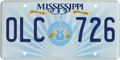 MS license plate OLC726