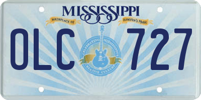 MS license plate OLC727