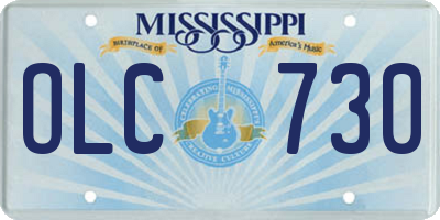 MS license plate OLC730