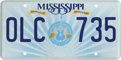 MS license plate OLC735