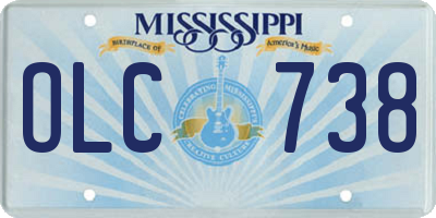 MS license plate OLC738
