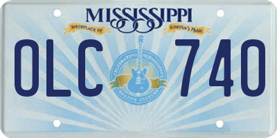 MS license plate OLC740