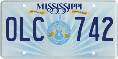 MS license plate OLC742