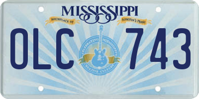 MS license plate OLC743