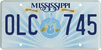 MS license plate OLC745
