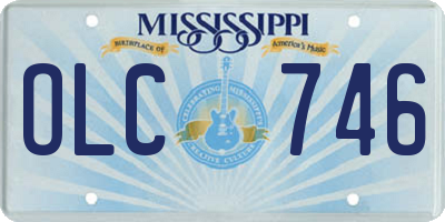 MS license plate OLC746