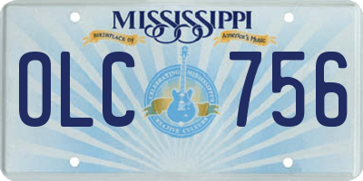 MS license plate OLC756