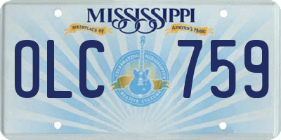 MS license plate OLC759