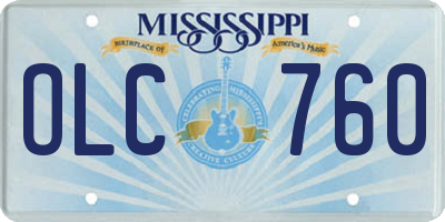 MS license plate OLC760