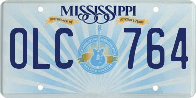 MS license plate OLC764