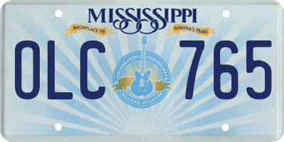 MS license plate OLC765