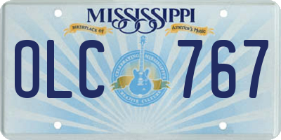 MS license plate OLC767
