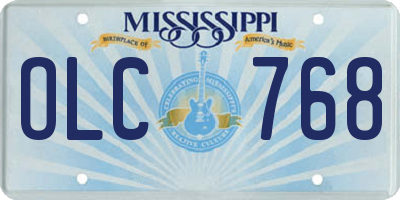 MS license plate OLC768