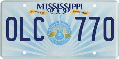 MS license plate OLC770