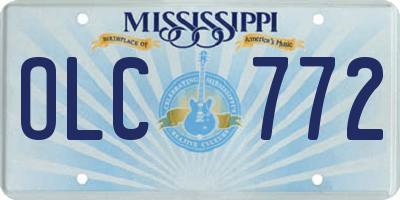 MS license plate OLC772