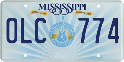 MS license plate OLC774