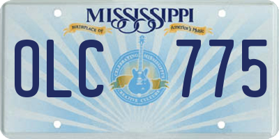 MS license plate OLC775