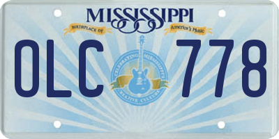MS license plate OLC778
