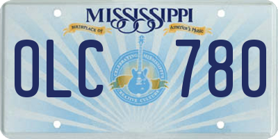 MS license plate OLC780