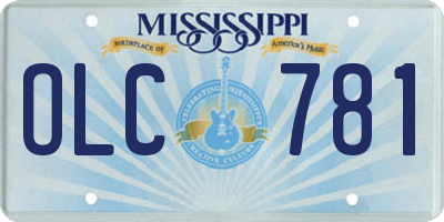 MS license plate OLC781