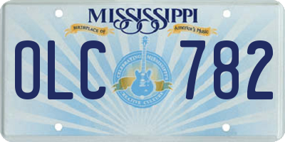 MS license plate OLC782