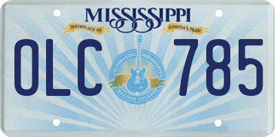 MS license plate OLC785