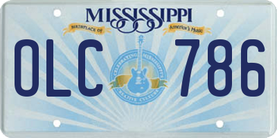 MS license plate OLC786