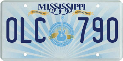 MS license plate OLC790