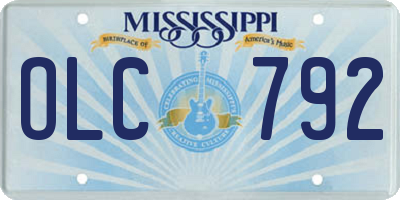 MS license plate OLC792